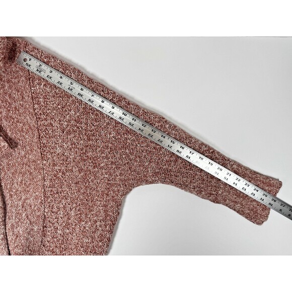 Anthropologie Angel of the North Cardigan XS Pink Marled Knit Open Front Cozy - Picture 12 of 16